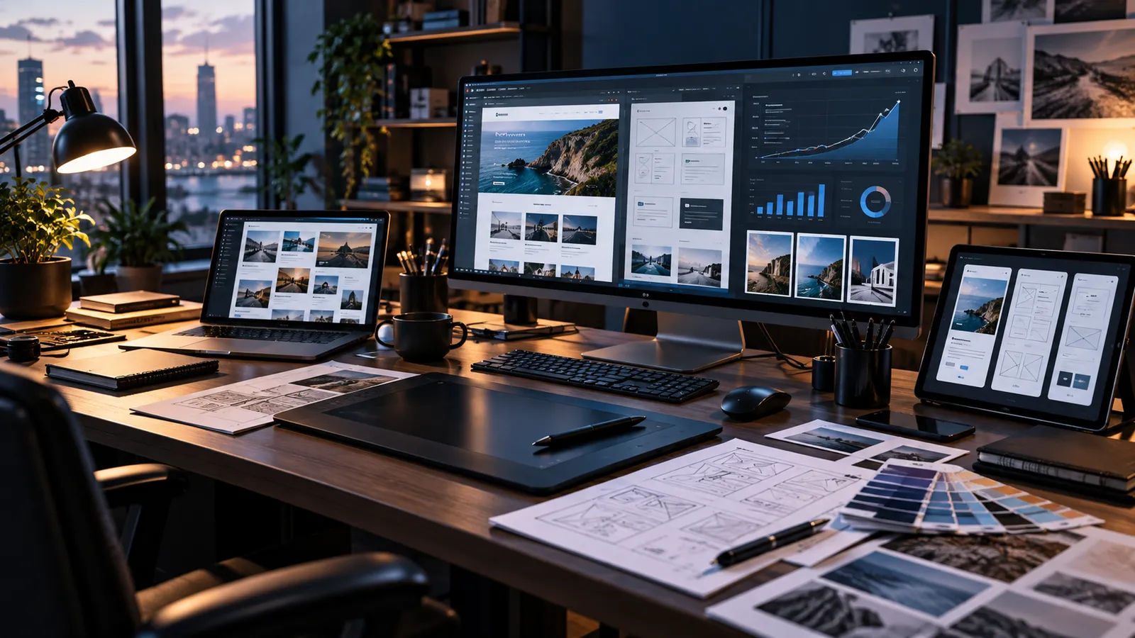 Studio projektowe symbolizujące wieloletnie doświadczenie Jacka Jendroszczyka w reklamie, grafice, stronach internetowych, SEO i nowych technologiach