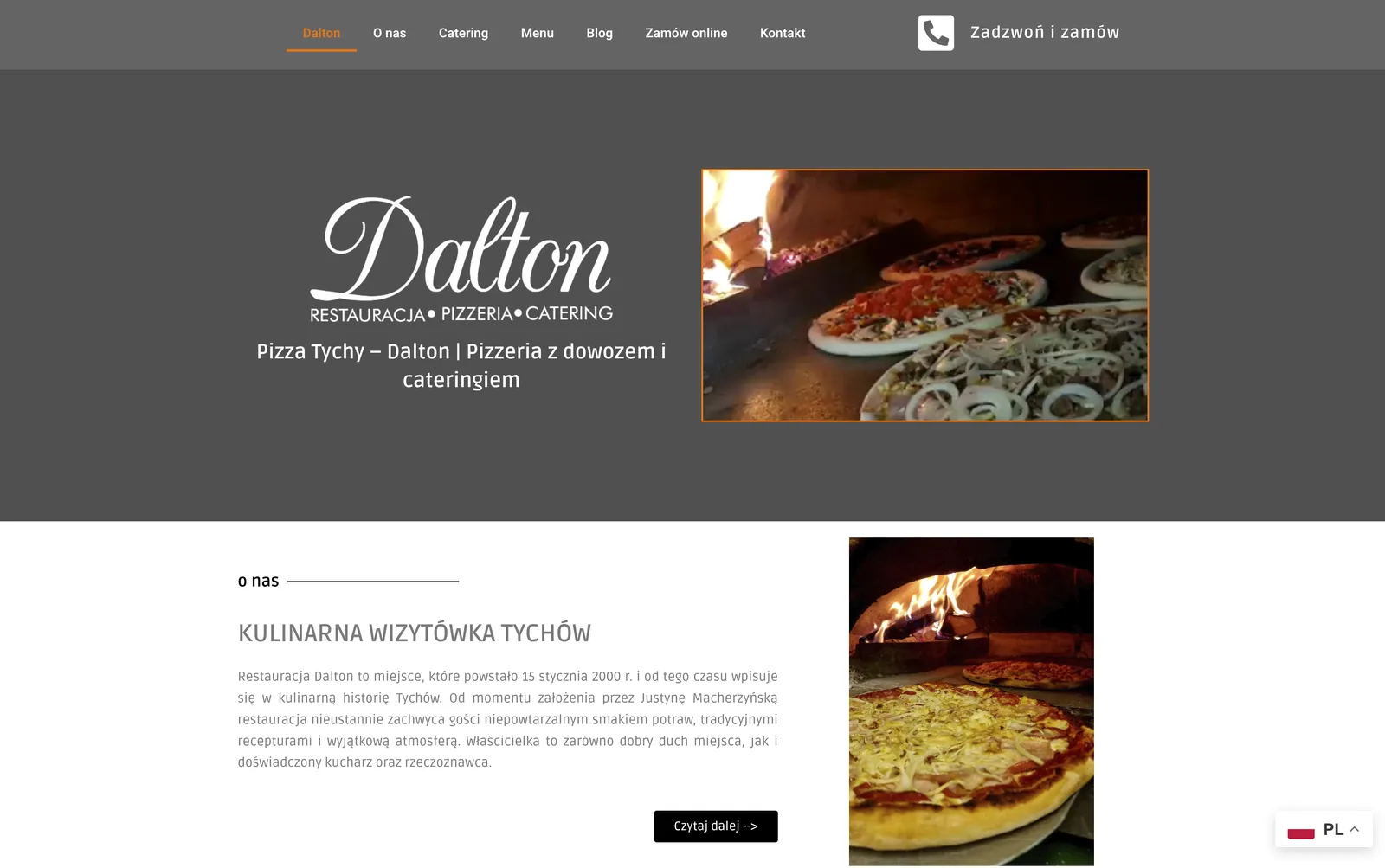 Dalton Pizza — strona internetowa pizzerii