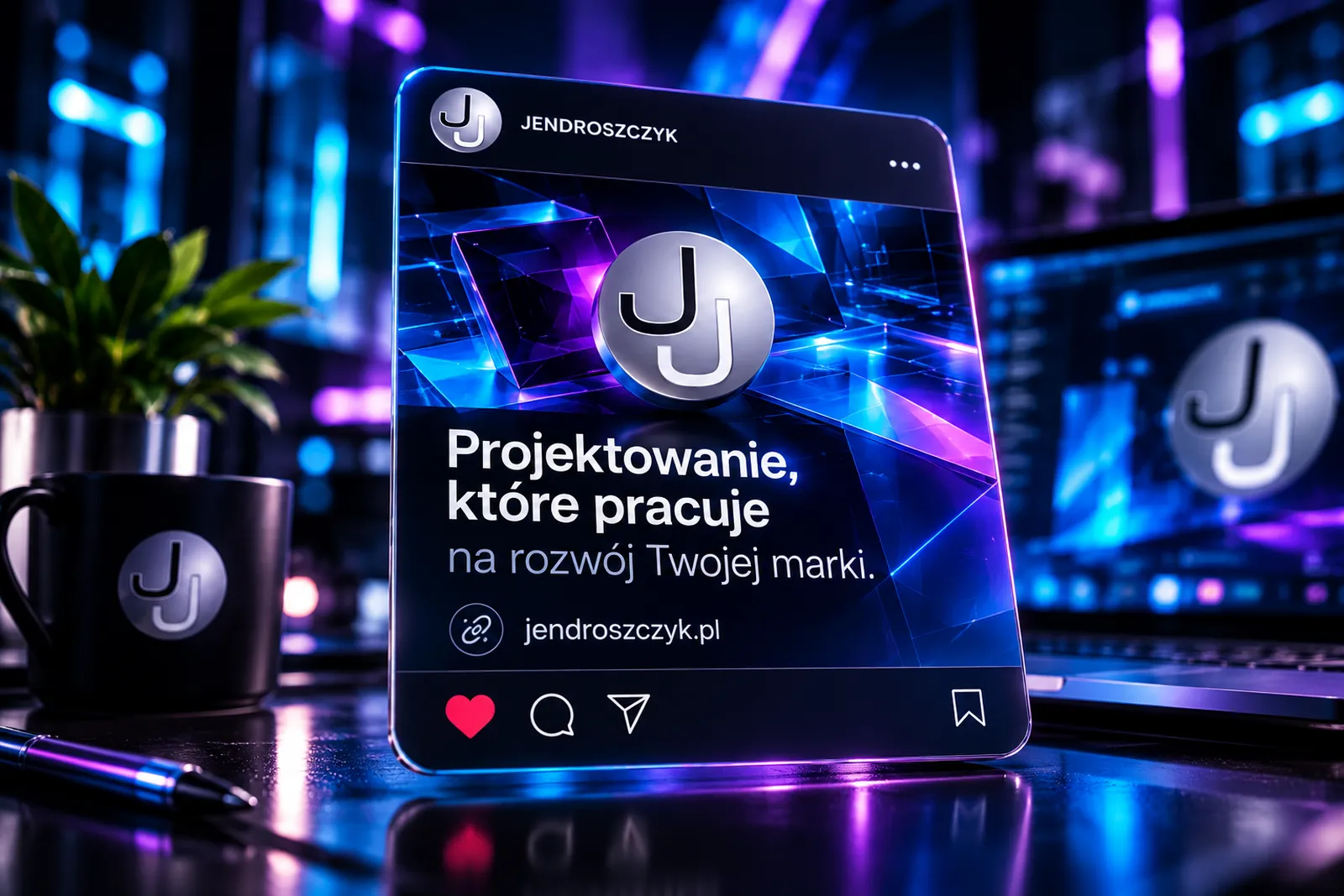 Grafika social media Jendroszczyk.pl dotycząca projektowania wspierającego rozwój marki